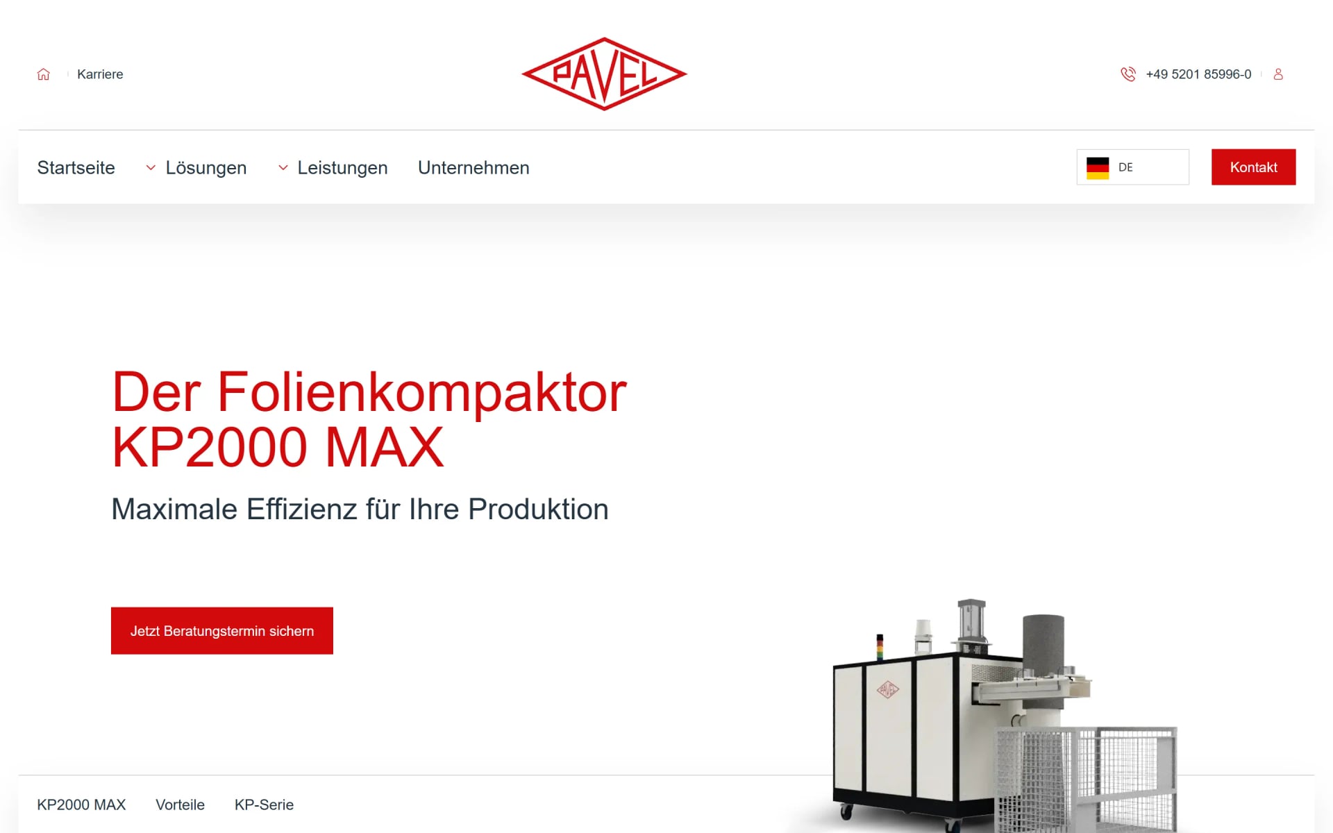 Pavel Gerätebau, Website vorher